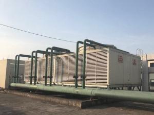 自贡市富顺人民医院（横流式超低噪声方形玻璃钢冷却塔BHC-500×2-FB  一组）